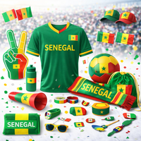 Neu eingetroffen: Senegal Fan Merchandise Set – Schal, Flagge, Ball, Trikot-Kombination für Fußballspiele