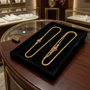 สร้อยคอทองคำขาว 14K 18K 24K ประดับเพชร CZ แบบไมโคร พร้อมโซ่โมปู, สร้อยคอแฟชั่น, เครื่องประดับทองเหลืองชุบทอง 24K ประดับเพชร CZ - Product Image 3