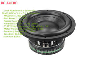 Caisson de basses pour voiture RC Caisson de basses 12 pouces haute performance 2000W Double bobine vocale Panier en aluminium coulé Caissons de basses à double aimant - Product Image 2