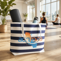 Sac fourre-tout en toile de coton imprimé numérique personnalisé, grande capacité, pour les trajets quotidiens et les voyages, avec fermeture à glissière et bouton