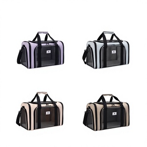 Bolsa de Transporte para Mascotas, para Gatos y Perros Pequeños, Malla Transpirable, con Asa y Correa para el Hombro, Plegable, Color Morado, Opción de Regalo - Product Image 4