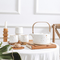 4 pièces personnalisé céramique poterie arabe Rekebot éthiopien spécial café et thé tasses ensemble avec poignée en métal
