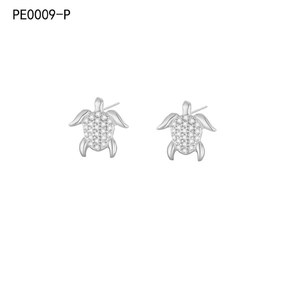 ต่างหูแฟชั่นประดับเซอร์โคเนียสตั๊ด PE0009 สำหรับผู้หญิง เครื่องประดับคุณภาพสูง - Product Image 1
