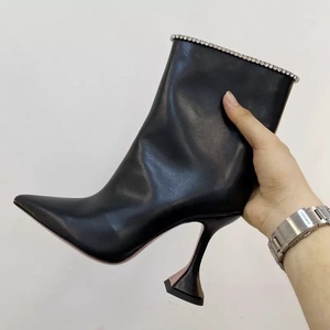 Botines de Moda con Lentejuelas Brillantes para Mujer, Zapatos de Tacón Alto Midi para Dama - Product Image 5