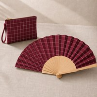 Éventail de mariage personnalisé en tissu pliable avec logo sur mesure, idéal pour les cadeaux de mariage en gros