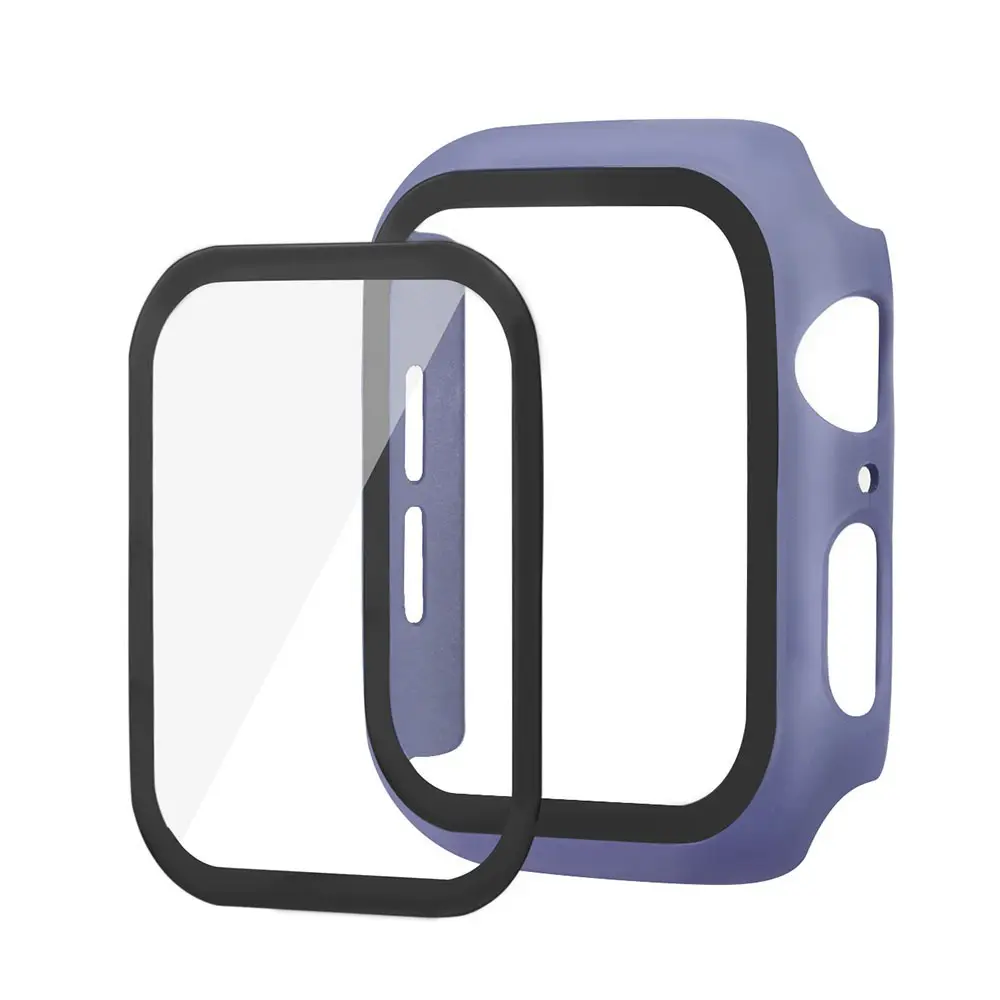 PC Protection Cover With Tempered Glass Protector For Apple iWatch Case