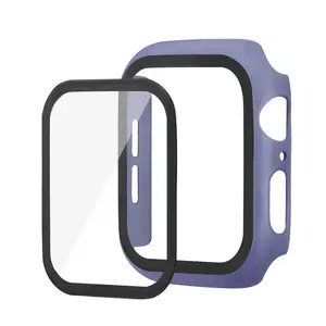 Cover protettiva per PC con protezione in vetro temperato per custodia Apple iWatch