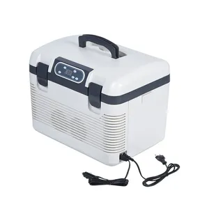 Çift soğutma sistemi dondurucu DC 12V mini buzdolabı elektrikli araba serin kutusu 18L araba AC 230V ev kullanımı için soğutucu ve isıtıcı
