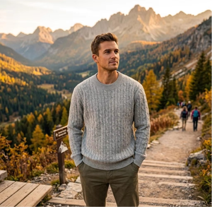Maglione Classico da Uomo Personalizzato con LOGO, Pullover in Puro <span class=keywords><strong>Cotone</strong></span> a Maniche Lunghe, Stile Casual - Product Image 2