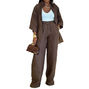 Summer Casual Three-quarter Sleeve Shirt <b>Pants</b> African Women's 2-piece Set Fashion - Product Image 4