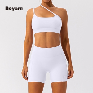 Yoga Sets4 pièces femmes 4 pièces vêtements de sport taille haute poches Yoga Leggings dos croisé Bikini séchage rapide Gym Fitness sport soutien-gorge ensemble - Product Image 4