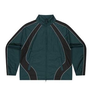 Healy Men Casual Full <b>Zipper</b> Windbreaker <b>Jacket</b> High Quality Stand Collar Block Color Summit Piping <b>Jacket</b> Custom Logo - Product Image 5