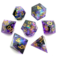 Juego de dados de resina de doble Color de World of Warcraft, juego de mesa poliédrico de 7 piezas, regalo de Halloween, accesorios para juegos de rol
