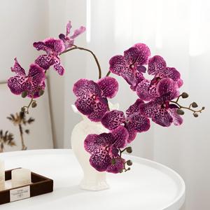Orchidée artificielle Vanda à trois têtes en soie plastique Meng Jie pour décoration de mariage et de maison - Product Image 3