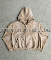 Sudadera con capucha vintage personalizada para hombre, lavada al ácido, 100% algodón, con logo personalizado impreso digitalmente, efecto desgastado por el sol, para hombre. - Product Image 5