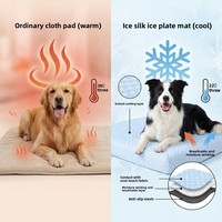 Tapis rafraîchissant en soie glacée pour animaux de compagnie, amovible, lavable, respirant, à motif de points, pour chats et chiens, toutes saisons
