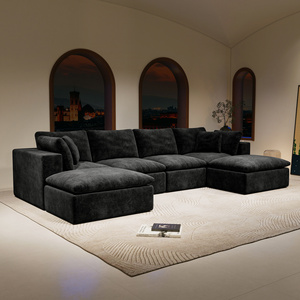Modular <b>Convertible</b> Sectional Sofa Set Upholstered Compressed Couch for Apartment Living Room - Product Image 1