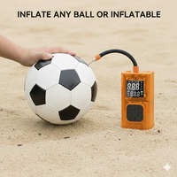 Gonfleur de pneus numérique portable rechargeable 150 PSI en ABS pour voitures et motos, double affichage numérique, arrêt automatique, batterie externe, LED