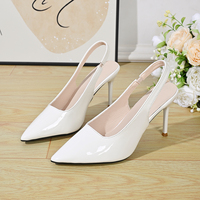 Damen Echtleder Slingback Pumps Spitze Stiletto-Absätze Verstellbare Schnalle Elegante Schuhe für Hochzeit Büro Party Alltag