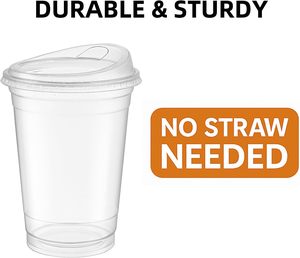Gobelet à café en plastique à paroi simple avec couvercle et paille, en matériau de qualité alimentaire écologique, options de logo personnalisé pour milkshakes et boissons Boba - Product Image 2