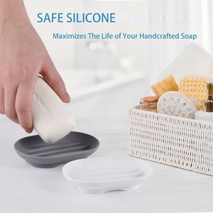 Soft Food Grade Silicone <b>Soap</b> Saver Tray Drainage Holes Waterproof Eco-Friendly Easy Cleaning Modern Multi-Colors Options Shower - Product Image 3