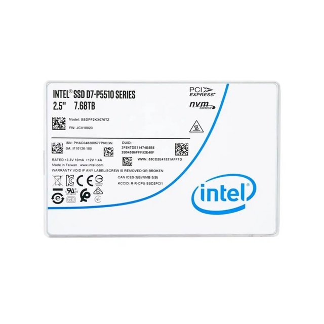 Intel P5510 Internal Server SSD 7.68TB Capacity Powered NVMe 1.4 Setting New Benchmark for Enterprise-Grade Read/Write