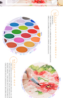 Ensemble de 24 pigments d'aquarelle solides Giorgione, pinceaux à poils en nylon et manche en bois pour la peinture sur papier et toile