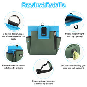 Sac de marche pour chien Pochette de friandises pour animaux de compagnie Sac de friandises pour dressage de chien en plein air avec distributeur et sangle en velours poilu - Product Image 4