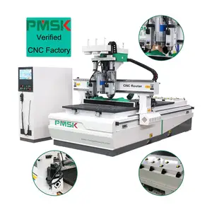 Mesin Penggilingan Cnc Kayu 3 Sumbu Router Cnc Ukuran 1500*3000Mm dengan Dua Kepala Spindel