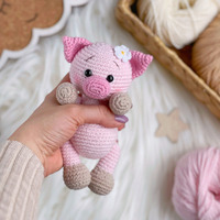 Poupée animale au crochet faite à la main, Amigurumi, cheval tricoté, cochon en peluche, jouet mignon fait main, poupée animale au crochet, cadeau, vente en gros, personnalisé