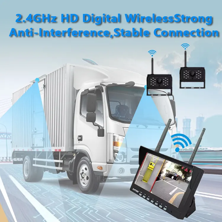 Araba geri AHD kablosuz kamyon DVR monitör gece görüş ters yedekleme kaydedici Wifi kamera için otobüs forklift 