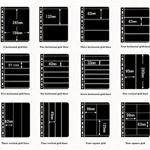 Páginas Interiores para Álbum Filatélico de PVC Universal de 9 Agujeros, Hojas Sueltas, Fondo Negro, Doble Cara, 1-7 Filas, Impermeables, Portátiles, para Sellos - Product Image 2