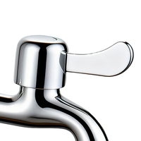 Robinet de lavabo mural pour machine à laver, évier, salle de bain, robinet en zinc, rallonge de robinet, eau froide, chrome, robinet à bec