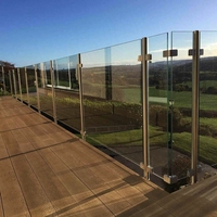 Système de prix pour balustrade de terrasse en verre trempé sans cadre pour balcon extérieur, poteau en acier inoxydable