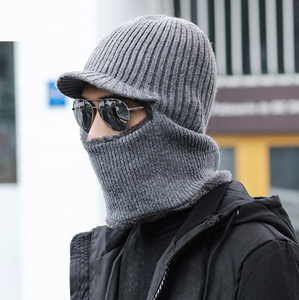 Gorro de Punto DF EDS para Hombre, Otoño e Invierno, con Protección para el Cuello, a Prueba de Viento, de Felpa Gruesa y Cálida - Product Image 2