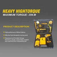 Perceuse à percussion sans fil industrielle 21V Yokefellow, électrique, 1600 tr/min, avec kit de brosses de nettoyage professionnelles OEM