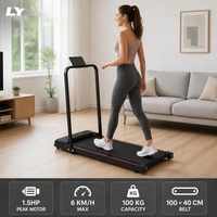 Caminadora Eléctrica para el Hogar, Plataforma para Caminar Debajo del Escritorio, 1.5HP, con Barandilla y Pantalla Digital, 100kg