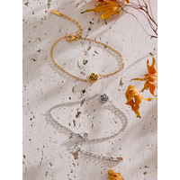 JINYOU 5504 Nouvelle Arrivée Ensemble de Bijoux Fleur en Acier Inoxydable Boucles d'Oreilles Bracelet Collier Plaqué Or 18K PVD pour Femme