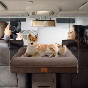 Coussin de voiture rafraîchissant en velours hollandais pour petits chiens et chats - Housse amovible, design surélevé pour les voyages hivernaux - Product Image 3