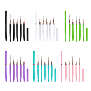 Ensemble de pinceaux pour nail art transfrontalier, manche en plastique, poils en nylon, 5 pièces, ultra-fins, pour détails, sculpture, coloration et dessin floral - Product Image 3