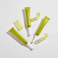 Tube applicateur vide en plastique pour crème contour des yeux, avec applicateur à bille unique et long applicateur à rouleau en acier pour massage