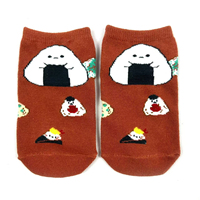 Chaussettes Jacquard pour enfants, chaussettes en coton à motif de boulettes de riz amusantes pour tout-petits, chaussettes plates confortables