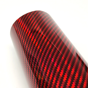 Nueva llegada de fibra de carbono láser con respaldo de papel negro/amarillo/rojo/azul/plata envolturas de Pvc DE ALTO polímero película de vinilo para coche Envoltura automática - Product Image 2