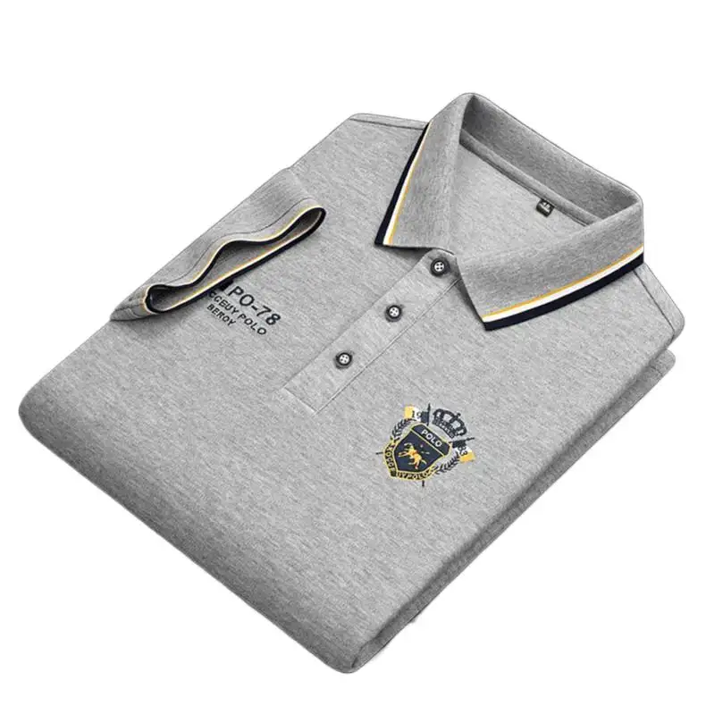 2024 उच्च गुणवत्ता वाले कस्टम डिज़ाइन पोलो शर्ट छोटी आस्तीन वाले पुरुषों की त्वरित सूखी गोल्फ पोलो आरामदायक वर्दी पुरुषों की टी-शर्ट
