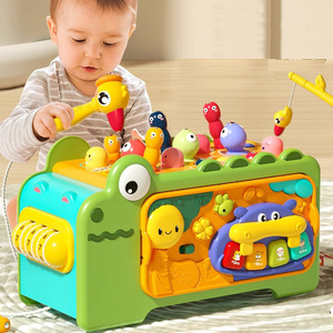 Jouets Montessori éducatifs multifonctionnels, plateau d'activités, jeu de crocodile et de <span class=keywords><strong>poisson</strong></span>, piano, labyrinthe, puzzle pour enfants - Product Image 1