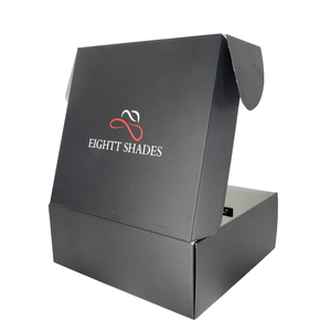 Boîtes en carton ondulé personnalisées, emballage en kraft noir pour cosmétiques, soins de la peau, beauté, expédition, abonnement, boîte cadeau avec logo - Product Image 1