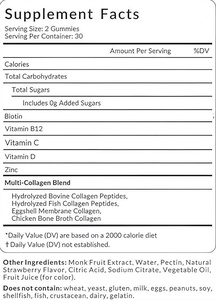Gomitas de Colágeno de Marca Privada OEM/ODM con Biotina, Vitaminas C, D, B12 y Suplemento de Colágeno de Tipos I, II, III, <span class=keywords><strong>V</strong></span> y X - Product Image 2