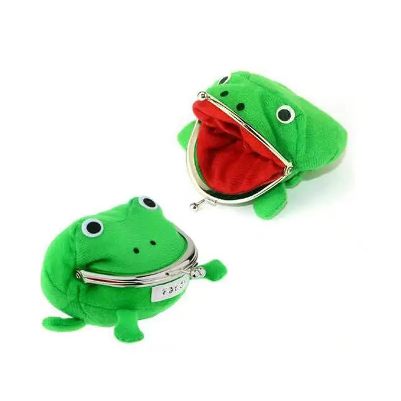 Frog Plush Purses Cartoon Animal Frog Coin Purses Coin Pouch Key Credit Card Holder Novelty Toy School Prize Gifts Children's