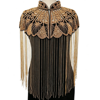 Châle à franges brodé main avec perles, style vintage Yunjian Sari, cape d'épaule pour mariée, mariage, fête, banquet, soirée