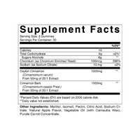 Gommes sans sucre de chrome avec 2000 mg de vitamines à la cannelle de Ceylan ciblées pour les adultes et non pour les femmes enceintes ou les nouveau-nés